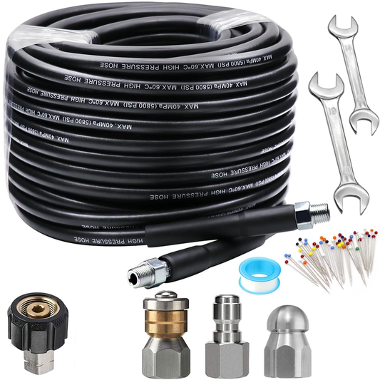 💦 62% OFF INSTANT! 🚿 5800PSI Sewer Jetter Kit - High-Pressure Nozzle & Hose for Clogged Drains/Pipes, Compatible with Most Pressure Washers 🔧📦