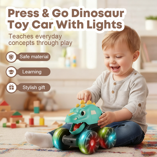Press & Go Dinosaur Toy Car With Lights