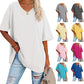 📢📢50% OFF !! ⏰Tankaneo Women's Plus Size V Neck T Shirts Summer Half Sleeve Tees Casual Loose Fit Cotton Tunic Top