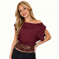📢📢50% OFF !! ⏰Women's One-Shoulder Lace Patchwork Top