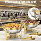 📢📢50% OFF !! ⏰ Stainless Steel Chafing Dish Set – 5QT, Gold, Professional Buffet Warmer ⭐