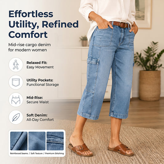 Pre-order 📢📢35% OFF !! ⏰Women's Casual Stretchy Cropped Denim Pants