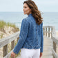 🧥 50% OFF NOW! 🌸 Women's Ruffle Trim Open-Front Denim Jacket – Lightweight & Feminine – Versatile & Chic 👗