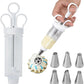 📢📢50% OFF !! ⏰Stainless Steel Cake Decorating Gun Kit with 6 Icing Nozzles - Cupcake Injector Piping Set for Cake & Deviled Egg Decoration, Pastry Icing Tools kitchen gadgets
