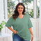 📢📢50% OFF !! ⏰Tankaneo Women's Plus Size V Neck T Shirts Summer Half Sleeve Tees Casual Loose Fit Cotton Tunic Top