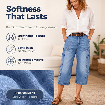 📢📢35% OFF !! ⏰Women's Casual Stretchy Cropped Denim Pants