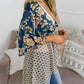 📢📢50% OFF !! ⏰Women's Floral Kimono Ruffle Sleeve Tie Cardigans Flowy Boho Loose Cover Ups