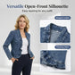 🧥 50% OFF NOW! 🌸 Women's Ruffle Trim Open-Front Denim Jacket – Lightweight & Feminine – Versatile & Chic 👗
