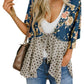 📢📢50% OFF !! ⏰Women's Floral Kimono Ruffle Sleeve Tie Cardigans Flowy Boho Loose Cover Ups