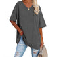 📢📢50% OFF !! ⏰Tankaneo Women's Plus Size V Neck T Shirts Summer Half Sleeve Tees Casual Loose Fit Cotton Tunic Top