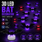 📢📢40% OFF !! ⏰2026 New Halloween 3D Lighted Bats, LED Glowing Hanging Wall Bat Decorations