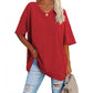 📢📢50% OFF !! ⏰Tankaneo Women's Plus Size V Neck T Shirts Summer Half Sleeve Tees Casual Loose Fit Cotton Tunic Top
