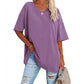 📢📢50% OFF !! ⏰Tankaneo Women's Plus Size V Neck T Shirts Summer Half Sleeve Tees Casual Loose Fit Cotton Tunic Top