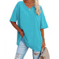 📢📢50% OFF !! ⏰Tankaneo Women's Plus Size V Neck T Shirts Summer Half Sleeve Tees Casual Loose Fit Cotton Tunic Top