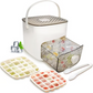 📢📢40% OFF !! ⏰ Ice Cube Maker with Storage Box – Button Release, Leak-Proof, 48 Cubes at Once 🏠