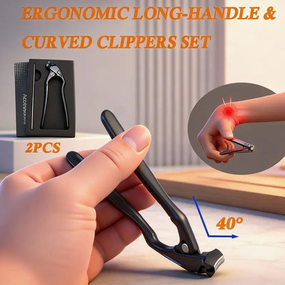 📢📢50% OFF !! ⏰ Black Curved Nail Clipper – Ergonomic & Easy for Seniors 🖤