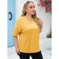 📢📢50% OFF !! ⏰Tankaneo Women's Plus Size V Neck T Shirts Summer Half Sleeve Tees Casual Loose Fit Cotton Tunic Top