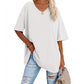 📢📢50% OFF !! ⏰Tankaneo Women's Plus Size V Neck T Shirts Summer Half Sleeve Tees Casual Loose Fit Cotton Tunic Top