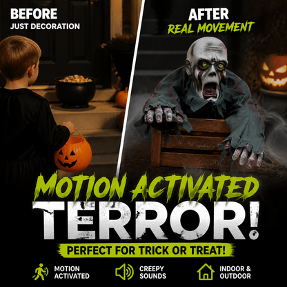 👻40% OFF NOW! Halloween Horror Model Crawling Ghost, Scary Ground‑Crawling Zombie Prop, Realistic Bloody Zombie Decor for Halloween Party, Yard & Graveyard Scene Decoration