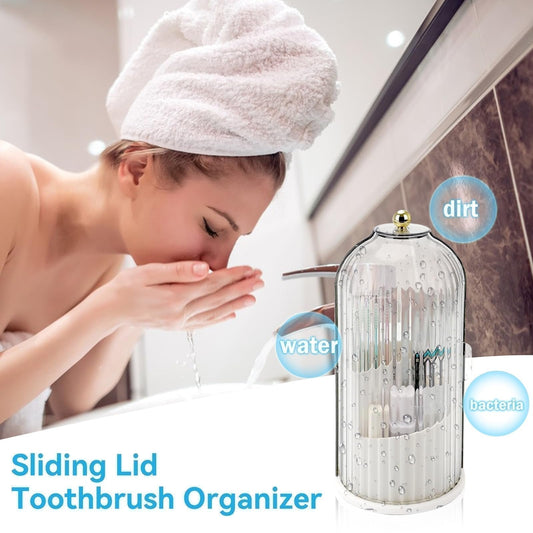 📢📢50% OFF !! ⏰Sliding Lid Toothbrush Organizer