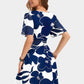 📢📢40% OFF !! ⏰🌊Women's Ruffle Sleeve Sexy Sundress Floral V Neck Short Wrap Dress with Pockets✨Holiday Beach Pocket Mini Dress
