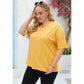 📢📢50% OFF !! ⏰Tankaneo Women's Plus Size V Neck T Shirts Summer Half Sleeve Tees Casual Loose Fit Cotton Tunic Top