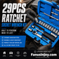 📢📢50% OFF !! ⏰29pcs Core Ratchet Socket Wrench Kit – Chrome‑vanadium steel, 11 sockets & 10 bits. Perfect for car repairs & DIY 🛠️✨