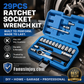 📢📢50% OFF !! ⏰29pcs Core Ratchet Socket Wrench Kit – Chrome‑vanadium steel, 11 sockets & 10 bits. Perfect for car repairs & DIY 🛠️✨