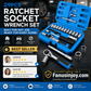 📢📢50% OFF !! ⏰29pcs Core Ratchet Socket Wrench Kit – Chrome‑vanadium steel, 11 sockets & 10 bits. Perfect for car repairs & DIY 🛠️✨