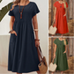 📢📢50% OFF !! ⏰Women’s Pleated Dress with Short Sleeves and Pockets