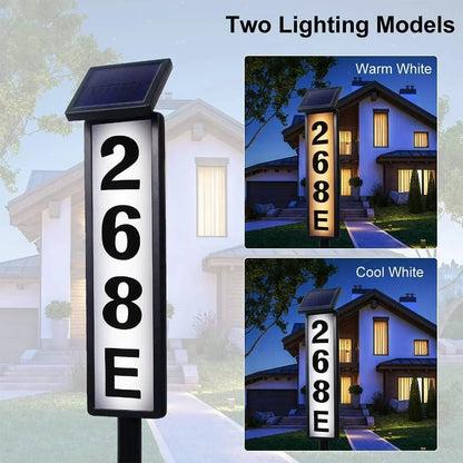 📢📢40% OFF !! ⏰Solar Address LED Sign Lighted House Number Plate with 3 sets of numbers (0-9)and 1 set of letters (A-F)