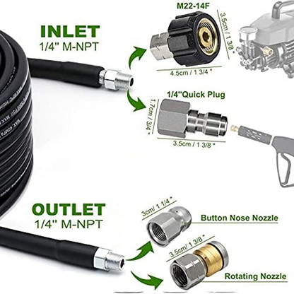 💦 62% OFF INSTANT! 🚿 5800PSI Sewer Jetter Kit - High-Pressure Nozzle & Hose for Clogged Drains/Pipes, Compatible with Most Pressure Washers 🔧📦