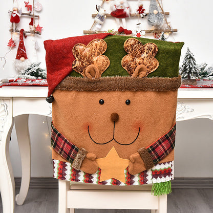 🎅 50% OFF! ✨ Christmas Themed Chair Cover – Linen & Brushed Cloth, Santa Claus / Snowman / Elk Designs & 54×48cm Size – Festive Protection for Holiday Gatherings 🪑
