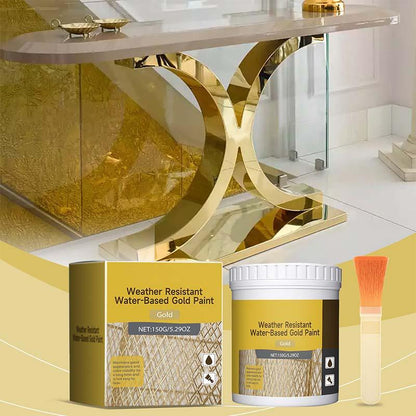 💞50K+ SOLD!🌟🖌️ 50% OFF! Weather‑Resistant Gold Paint – Rich foil effect, fast‑drying. Works on wood, metal & stone. A touch of luxury for your home & garden. 🛡️✅