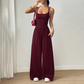 ☀️ Damen Sommer-Jumpsuit – Spaghettiträger, geraffte Taille, weites Bein, atmungsaktiv & figurbetont, S–XL