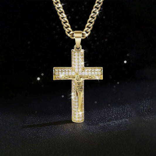 ✝️ 50% OFF NOW! 🔥 Jesus Crucifix Pendant Necklace – 14K Real Gold Plated, Spiritual Protection & Gift-Ready Box