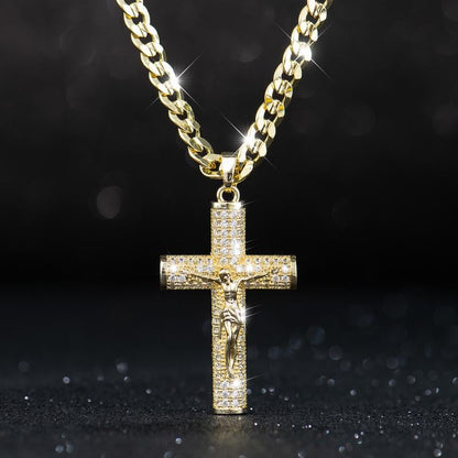 ✝️ 50% OFF NOW! 🔥 Jesus Crucifix Pendant Necklace – 14K Real Gold Plated, Spiritual Protection & Gift-Ready Box