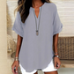 🎁Hot Sale！  Fashion Loose Solid Color Short Sleeve Top