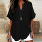 🎁Hot Sale！  Fashion Loose Solid Color Short Sleeve Top