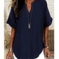 🎁Hot Sale！  Fashion Loose Solid Color Short Sleeve Top