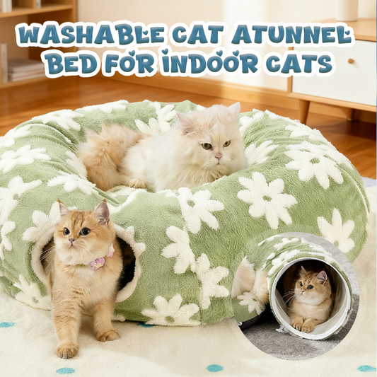 💥Hot Sale！Washable Cat Tunnel Bed for Indoor Cats
