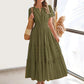 ✨Hot Sale！！ Women's Boho Chic Smocked Waist Maxi Dress