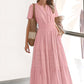 ✨Hot Sale！！ Women's Boho Chic Smocked Waist Maxi Dress