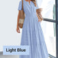 ✨Hot Sale！！ Women's Boho Chic Smocked Waist Maxi Dress