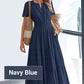 ✨Hot Sale！！ Women's Boho Chic Smocked Waist Maxi Dress