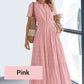 ✨Hot Sale！！ Women's Boho Chic Smocked Waist Maxi Dress