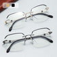 🔥35% OFF！🔥 Fashionable HD Rimless Cut Rim 0°Anti Blue Light Glasses