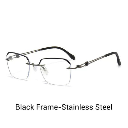 🔥35% OFF！🔥 Fashionable HD Rimless Cut Rim 0°Anti Blue Light Glasses