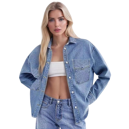 🔥30% OFF🔥Casual Long Sleeve Denim Shirt Jacket