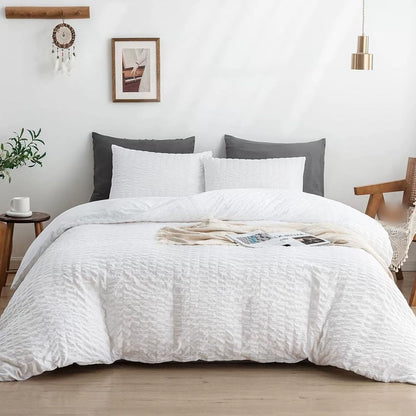 🔥40% OFF🔥4-Piece Textured Seersucker Bedding Set